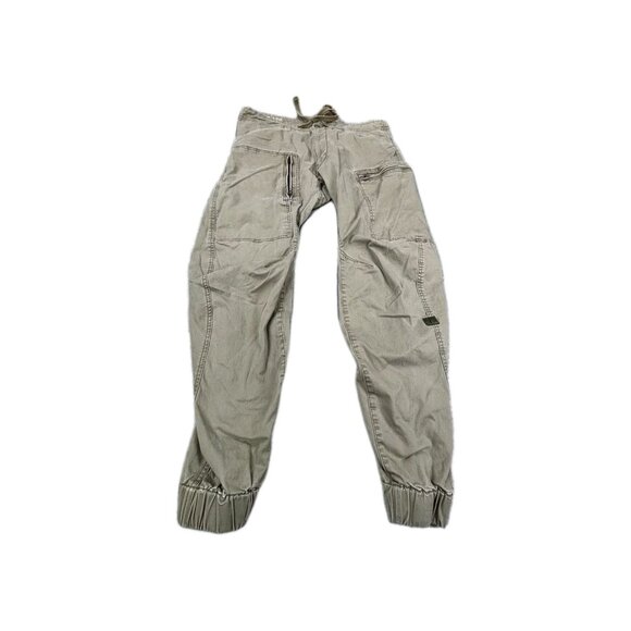 G-Star Raw Cargo Pants Men's 34/30 Beige Zip Pockets Tapered Leg Drawstring - Picture 1 of 13